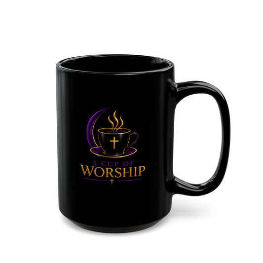 A Cup of Worship Signature Black Mug • 15 oz