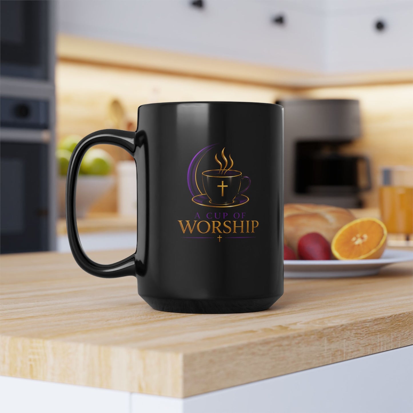 A Cup of Worship Signature Black Mug • 15 oz