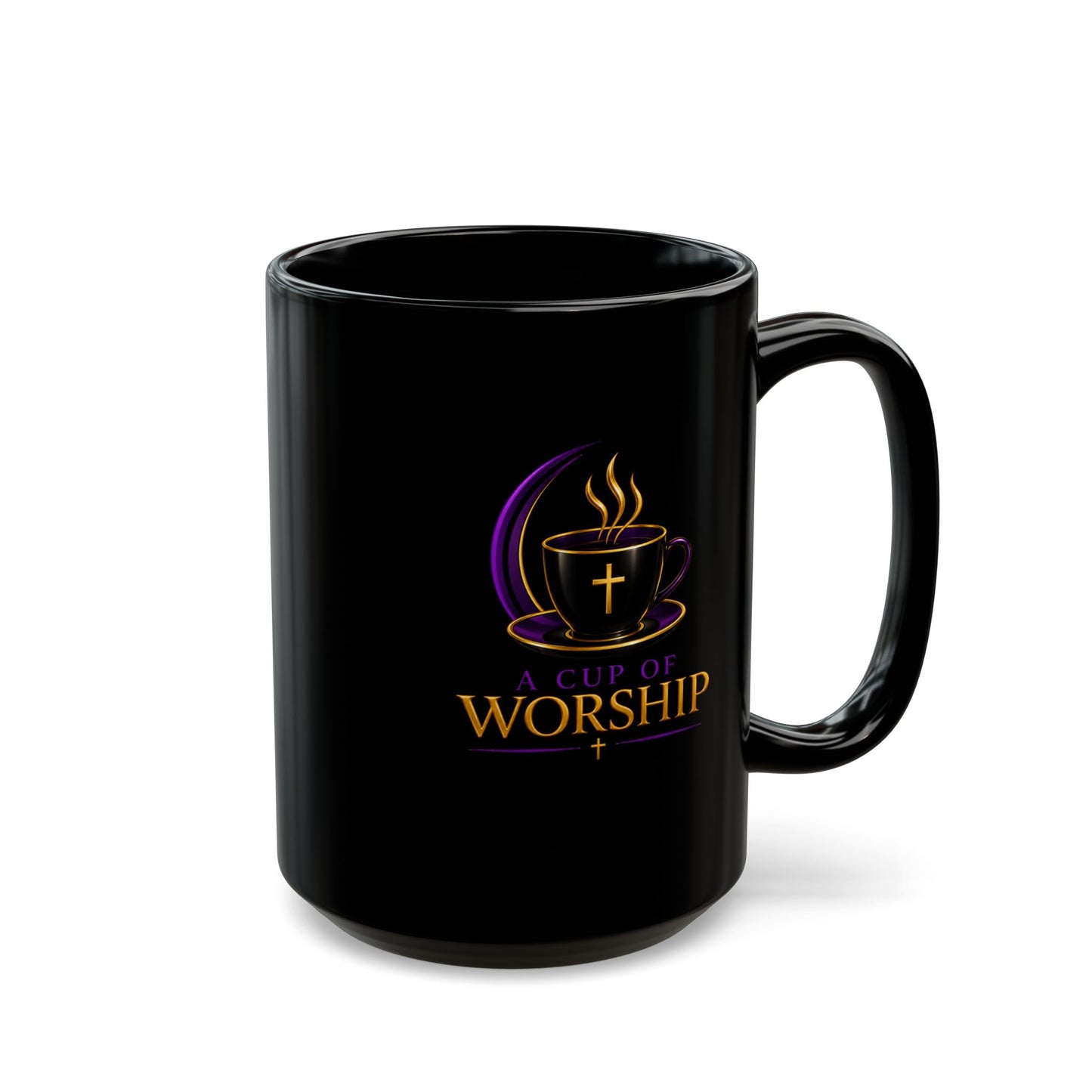 A Cup of Worship Signature Black Mug • 15 oz