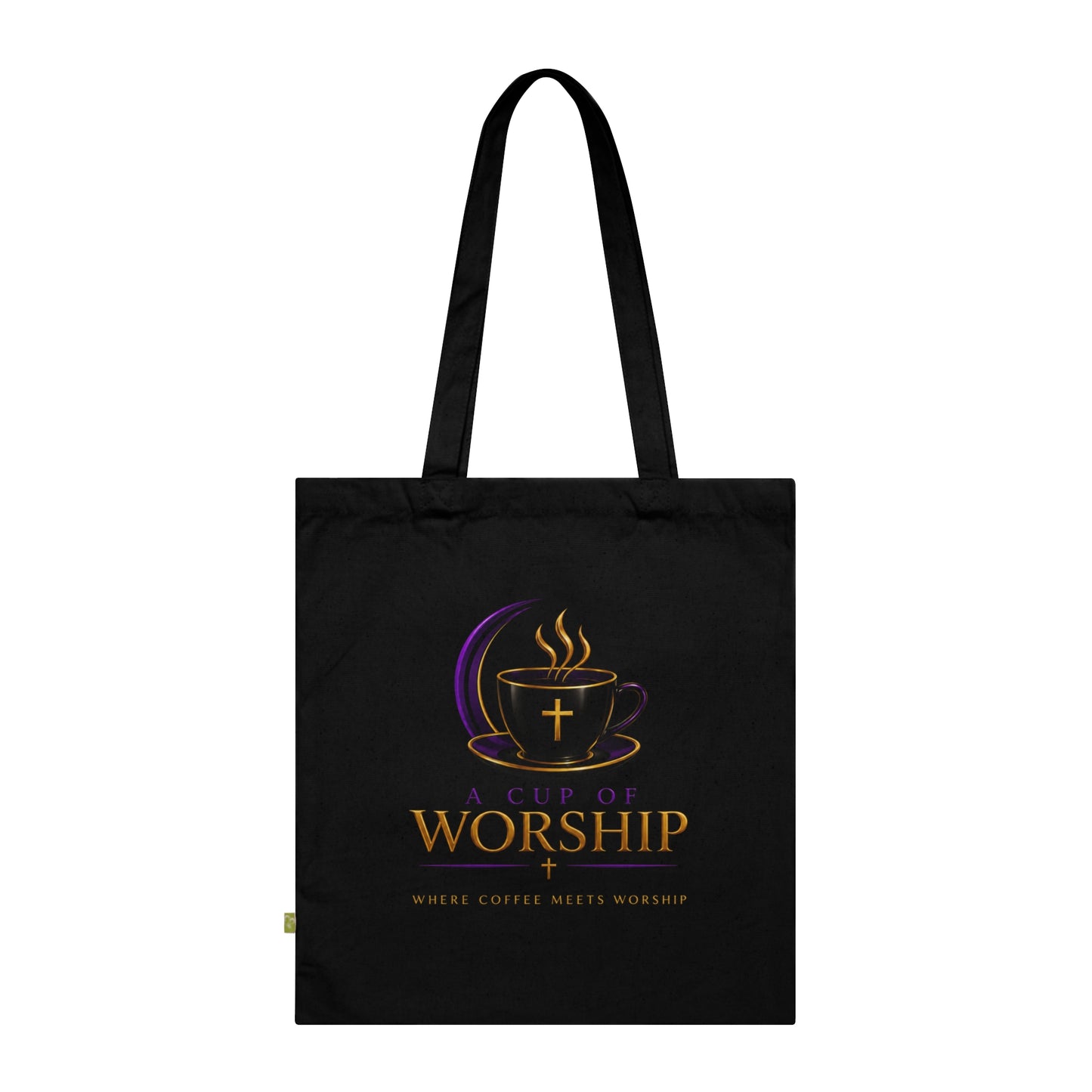 A Cup of Worship Organic Cotton Tote Bag | Where Coffee Meets Worship